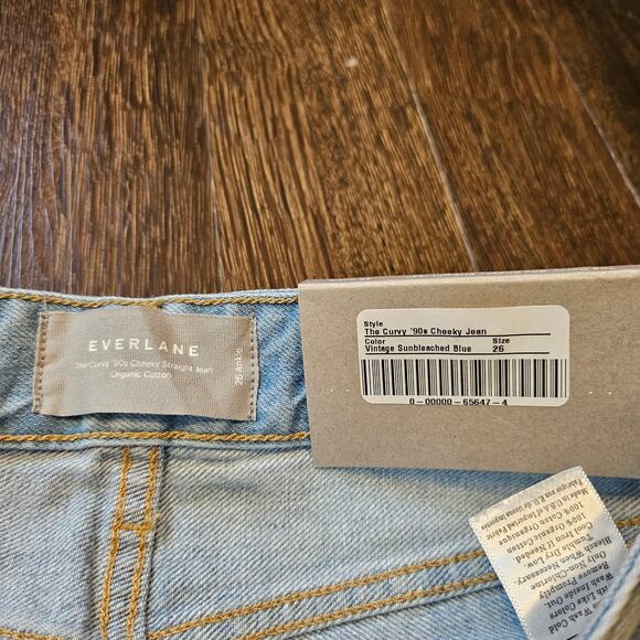 Everlane Jeans Curvy 90s Cheeky Straight Organic Cotton Light Blue Jean 26 NWT - Picture 7 of 11